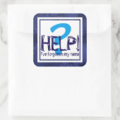 Blue Monogram Parody Quadratischer Aufkleber (Tasche)