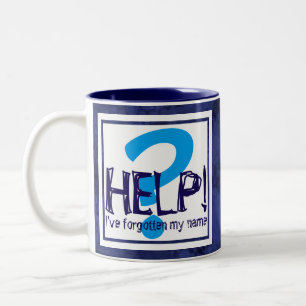 Blue Monogram Parody Zweifarbige Tasse