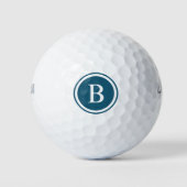 Blue Monogram Personalisierte Golfbälle (Vorderseite)