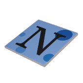 BLUE MONOGRAM POLKA DOT TILE FLIESE (Seite)