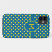 Blue Monogram Polka Dots iPhone 5/5s Xtreme Case (Rückseite (Horizontal))