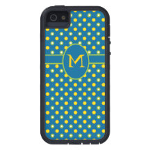 Blue Monogram Polka Dots iPhone 5/5s Xtreme Case