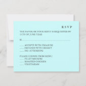 Blue Monogram RSVP Card Karte (Rückseite)