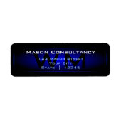 Blue Monogram Rücksendeadresse (Vorne)