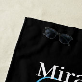 Blue Monogram Schwarz-weiß Polka Dot Beach Handtuc Strandtuch (Beispiel)