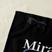 Blue Monogram Schwarz-weiß Polka Dot Beach Handtuc Strandtuch (Beispiel)