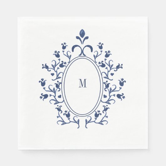 Blue Monogram Serviette (Vorderseite)