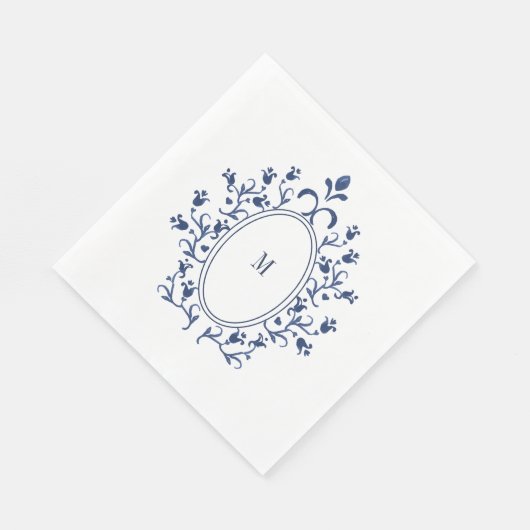 Blue Monogram Serviette (Ecke)