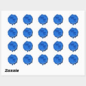 Blue Monogram Siegel Wedding Stickers (Blatt)