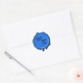 Blue Monogram Siegel Wedding Stickers (Umschlag)