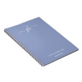 Blue Monogram Sketchbook mit Name Notizblock (Rechte Seite)