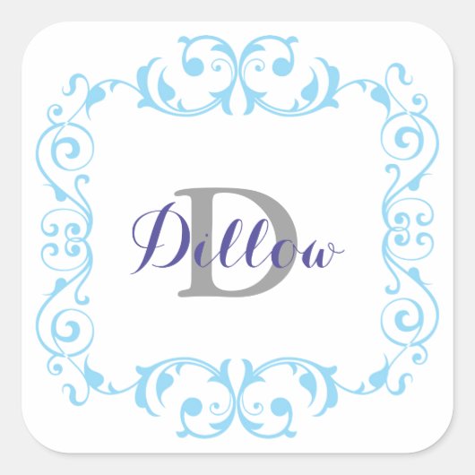 Blue Monogram Stickers (Vorderseite)