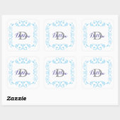Blue Monogram Stickers (Blatt)