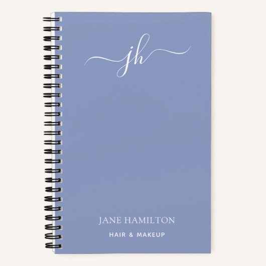 Blue Monogram und Name Notizblock (Vorderseite)