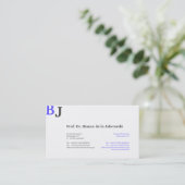 Blue Monogram Visitenkarte (Stehend Vorderseite)
