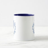 Blue Monogram Wappen mit Weihnachtsbaum Tasse (Zentrum)