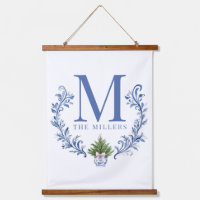 Blue Monogram Wappen mit Weihnachtsbaum