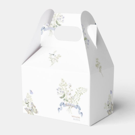 Blue Monogram Wappen Peter the Rabbit Baby Dusche Geschenkschachtel (Rückseite)