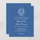 Blue Monogram Wappen Traditionelle Hochzeit (Vorne/Hinten)
