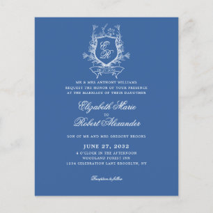 Blue Monogram Wappen Traditionelle Hochzeit