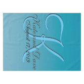 Blue Monogram Water Tischdecke (Vorderseite (Horizontal))