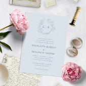 Blue Monogram Wedding Einladung