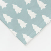 Blue Monogram White Christmas Tree Muster Geschenk Fleecedecke (Ecke)