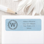 Blue Monogram WREath Address Label (Insitu)