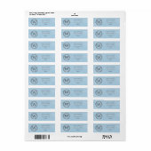 Blue Monogram WREath Address Label (Vorne)