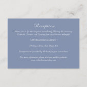 Blue Monogram Wreath Empfang Wedding Begleitkarte (Rückseite)