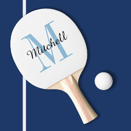 Blue Monogramm und Name Personalisiert Tischtennis Schläger