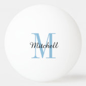 Blue Monogramm und Name Personalisiert Tischtennisball (Vorderseite)