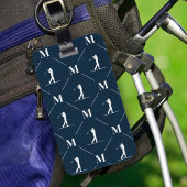 Blue Monogrammed Golfer Pattern Gepäckanhänger