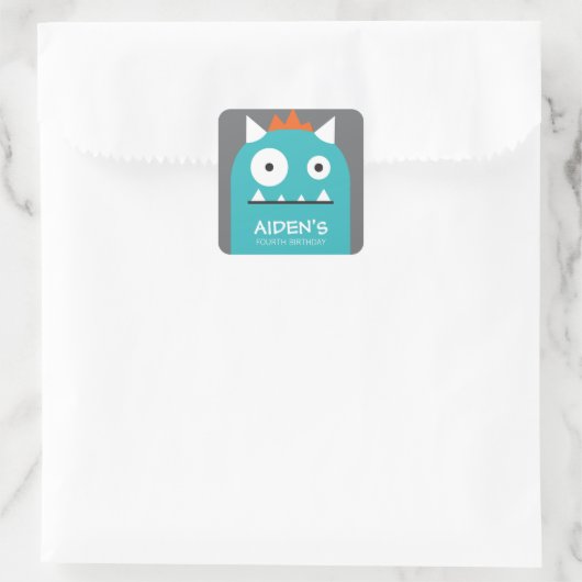Blue Monster Birthday Sticker (Tasche)