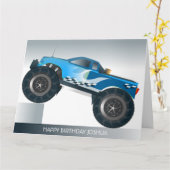 Blue Monster Truck Extra Large Birthday Card Karte (Gelbe Blume)
