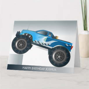 Blue Monster Truck Extra Large Birthday Card Karte