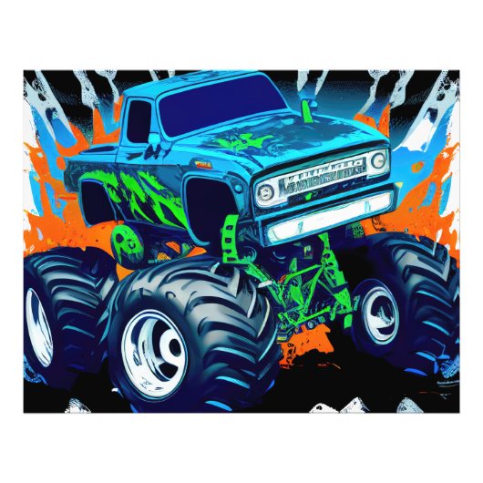 Blue Monster Truck Fotodruck (Vorne)