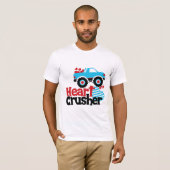 Blue Monster Truck Heart Crusher Valentine T-Shirt (Vorne ganz)
