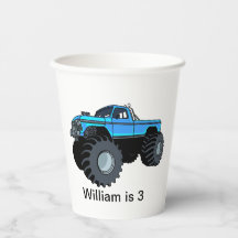 Blue Monster Truck Personalisiert Geburtstag