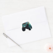 Blue Monster Truck Runder Aufkleber (Umschlag)
