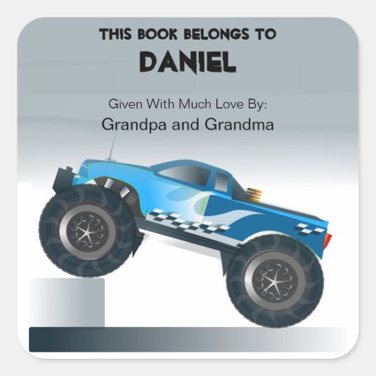 Blue Monster Truck Sticker (Vorderseite)