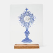 blue monstrance design catholic home decor acrylschild (Vorderseite)