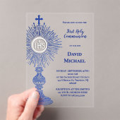 blue monstrance design | First Holy Communion Acryleinladungen (Insitu (Handheld))