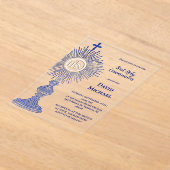 blue monstrance design | First Holy Communion Acryleinladungen (Ablage )