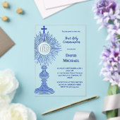 blue monstrance design | First Holy Communion Acryleinladungen (In Situ (Hochzeit))