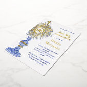 blue monstrance design | First Holy Communion Folieneinladung (Gedreht)