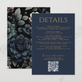 Blue Moody Floral Begleitkarte