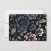 Blue Moody Floral RSVP Karte (Rückseite)