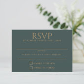 Blue Moody Floral RSVP Karte (Stehend Vorderseite)