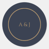 Blue Moody Floral Runder Aufkleber (Vorderseite)